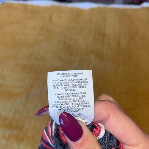 Blue and Grey Express Off the Shoulder Blouse - Picture 7 of 7